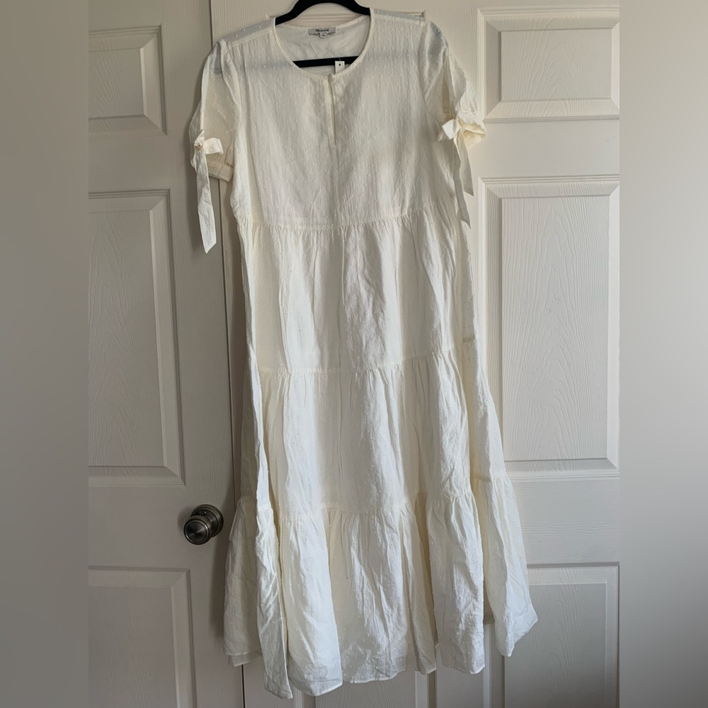 Madewell Cream Textured dress